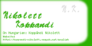 nikolett koppandi business card