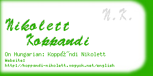 nikolett koppandi business card